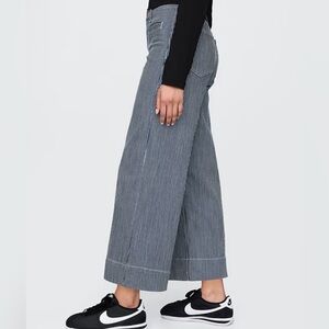 Gap Railroad Stripe High-Rise Stride Ankle Jeans Beachy BoHo Pants NWOT 14/33